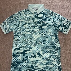 Under Armour Blue and White Polo Shirt